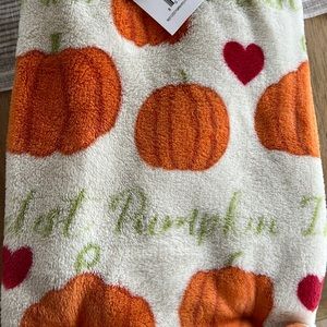 NWT baby blanket, pumpkins and “cutest in the pumpkin patch”.